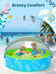 Hikiddy thick plastic kiddie pool designed for durable, active splash time