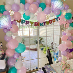 Hilavo pastel balloons create soft, elegant décor for baby showers and birthdays