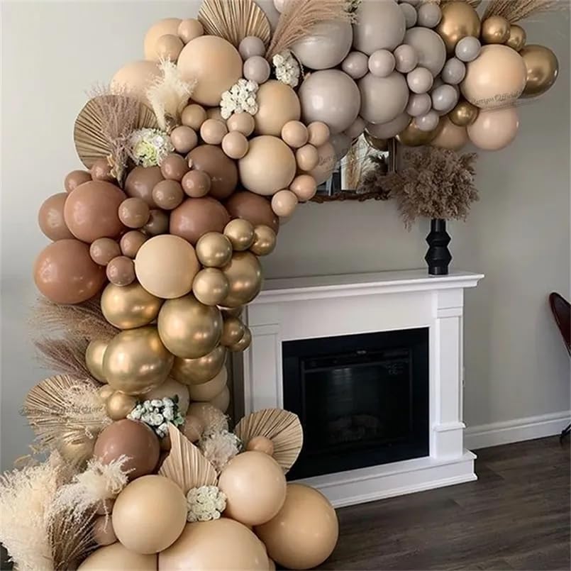 HILAVO matte brown balloons add texture for rustic boho decor.