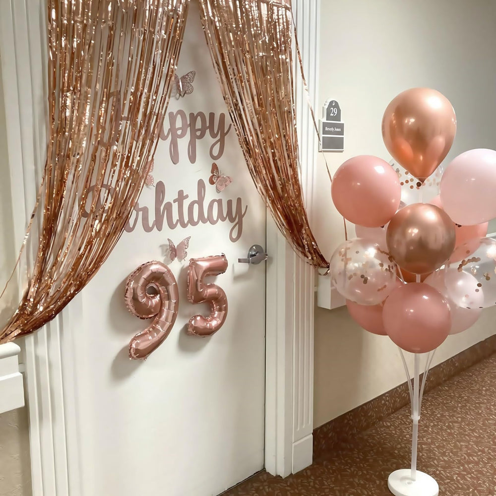 HILAVO metallic rose gold confetti balloons for festive accents and photo-worthy setups