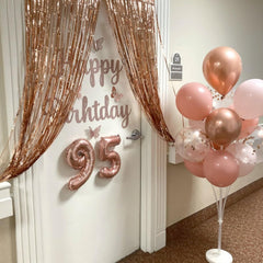 HILAVO metallic rose gold confetti balloons for festive accents and photo-worthy setups