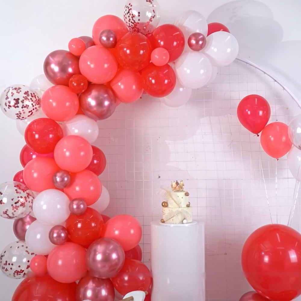 Hilavo red balloon ribbon — long ribbon for easy garland and arch assembly.
