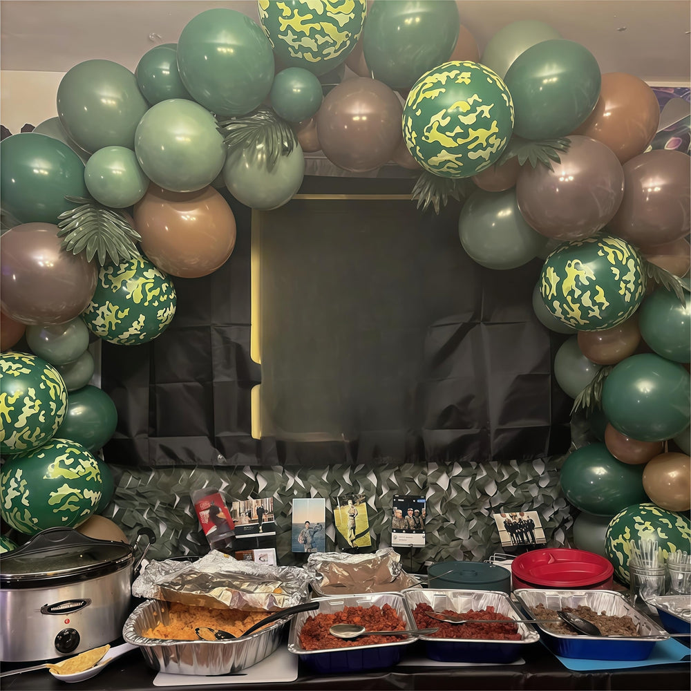 HILAVO retro coffee balloons 12in for vintage camo vibe