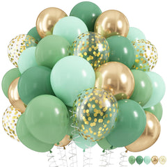 HILAVO sage green balloons set for elegant birthday decor