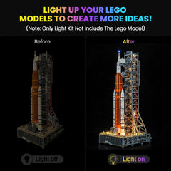 Hilighting LED light kit with remote control enables dynamic lighting for LEGO NASA sets.