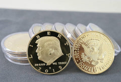HillSpring Trump commemorative coin, 1.5 inch diameter, durable zinc alloy.