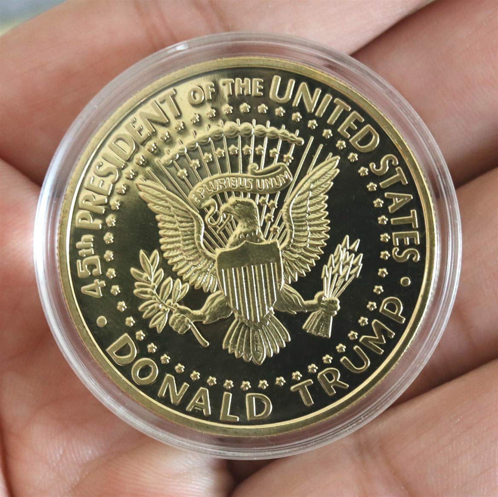 HillSpring Trump coin in protective packaging, oxidation protection for longevity.
