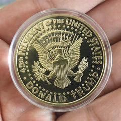 HillSpring Trump coin in protective packaging, oxidation protection for longevity.