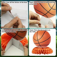 HINGTAI baseball, soccer, and basketball honeycomb centerpieces for playful party focal points.
