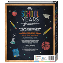 Inside pages of the Hinkler journal guide year-by-year memory keeping.