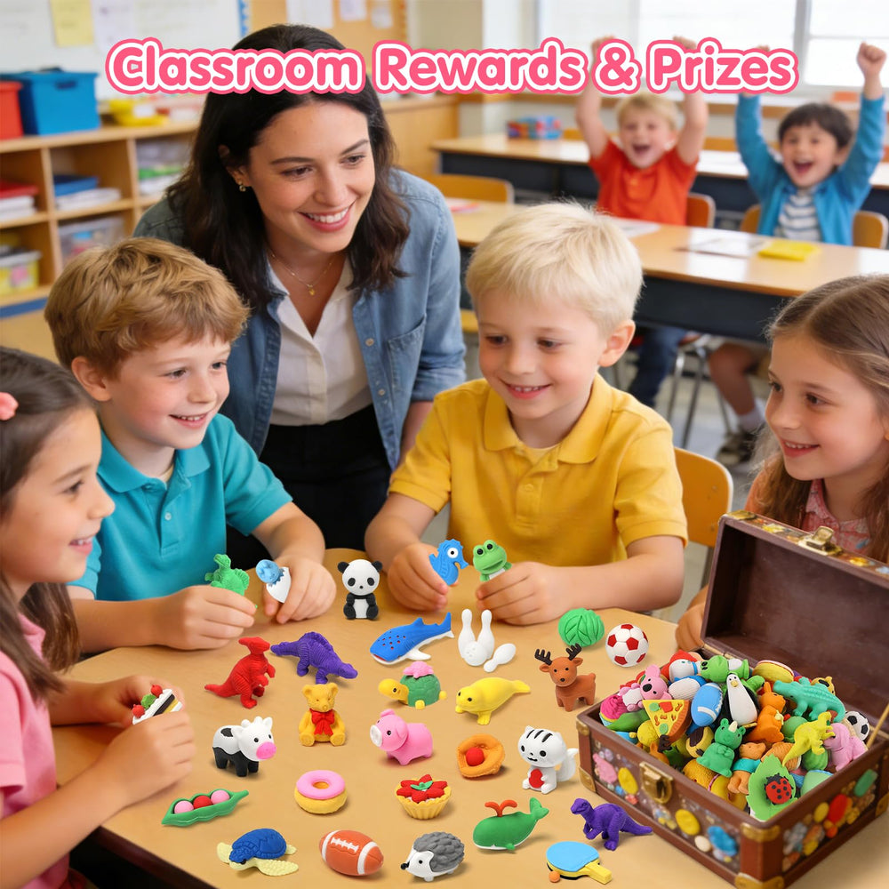 Hinzer 3D mini erasers detail provides tactile fun while practicing fine motor skills.