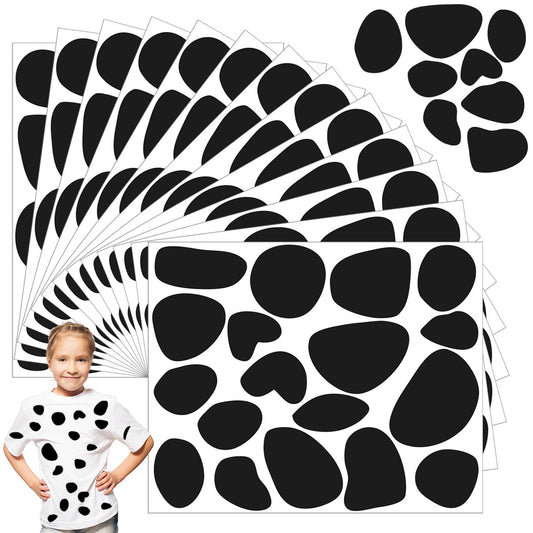 HIOHWEFH 12 sheets black dalmatian spots ready for DIY costume decorating.