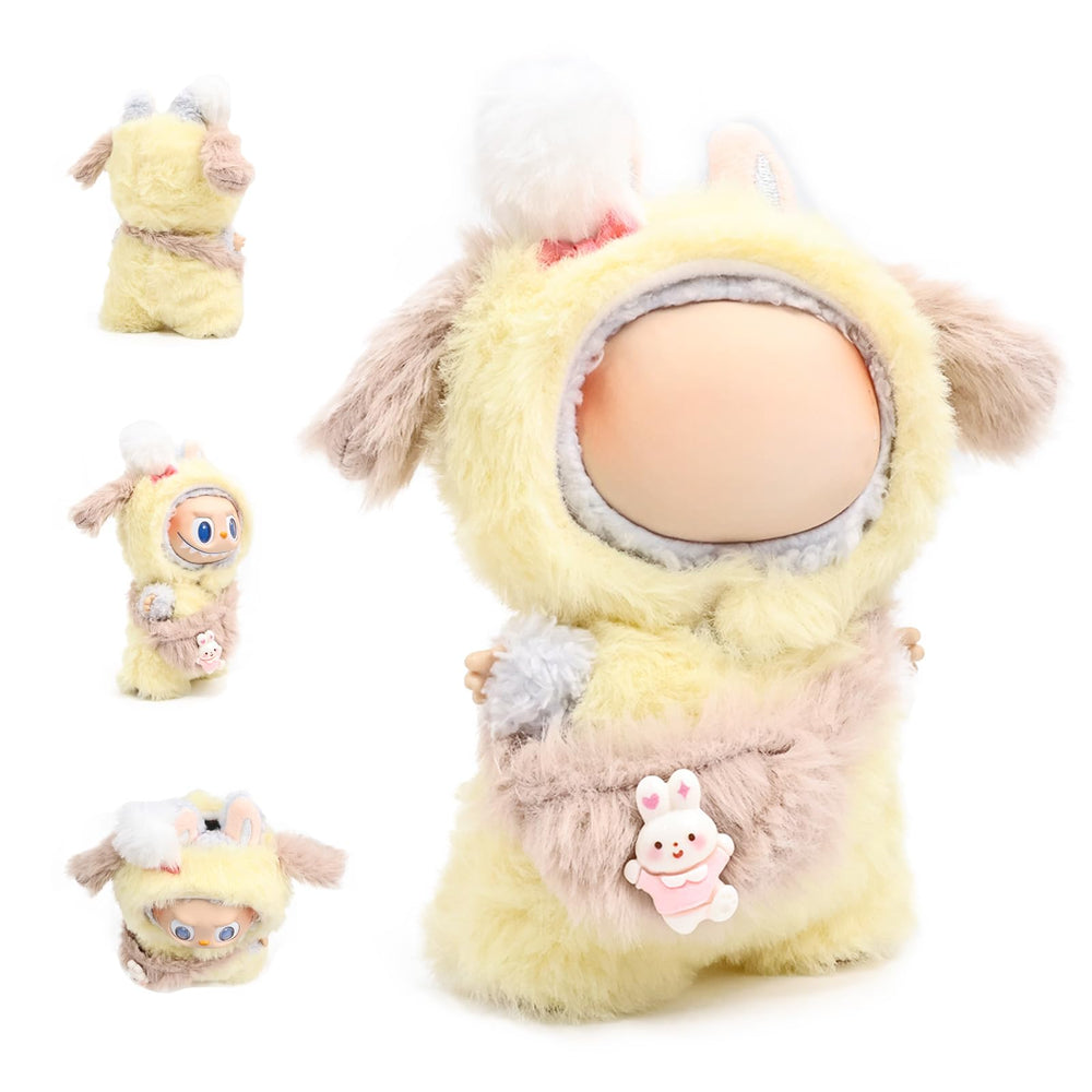 HiOKOU Labubu rabbit bee outfit for 17cm doll, soft plush and vivid color