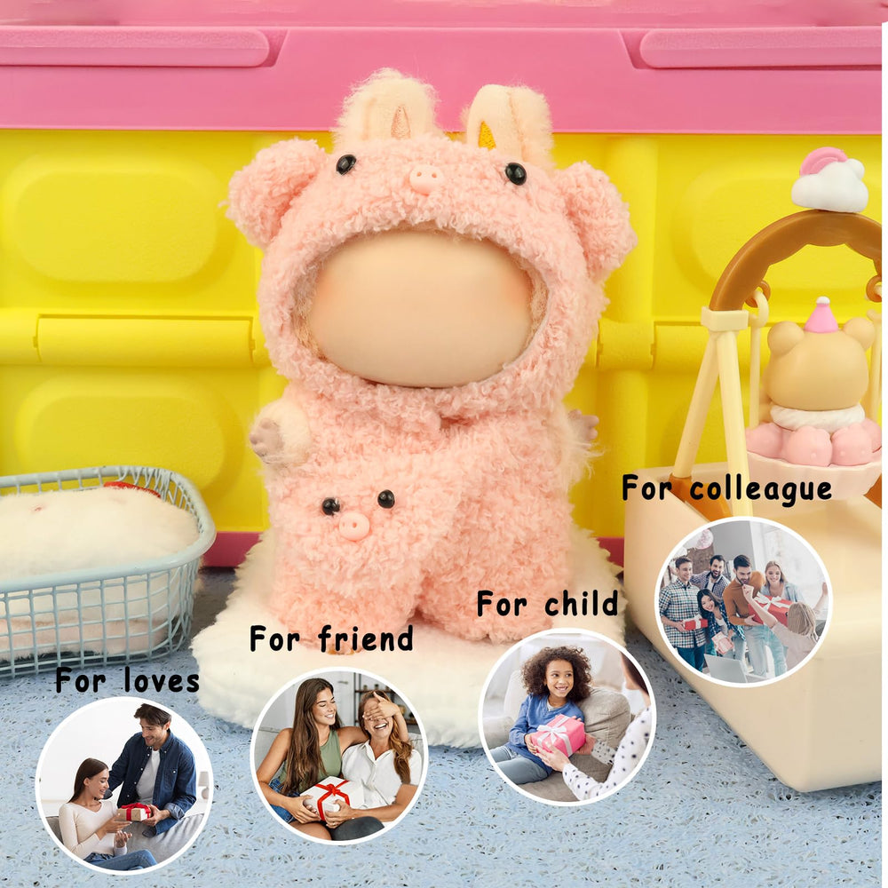 HiOKOU pig soft plush outfit, simple dress-up for cute gift-giving.