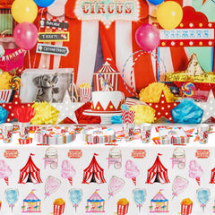 HIPVVILD Circus tablecloth demonstrates sturdy plastic that resists tearing.