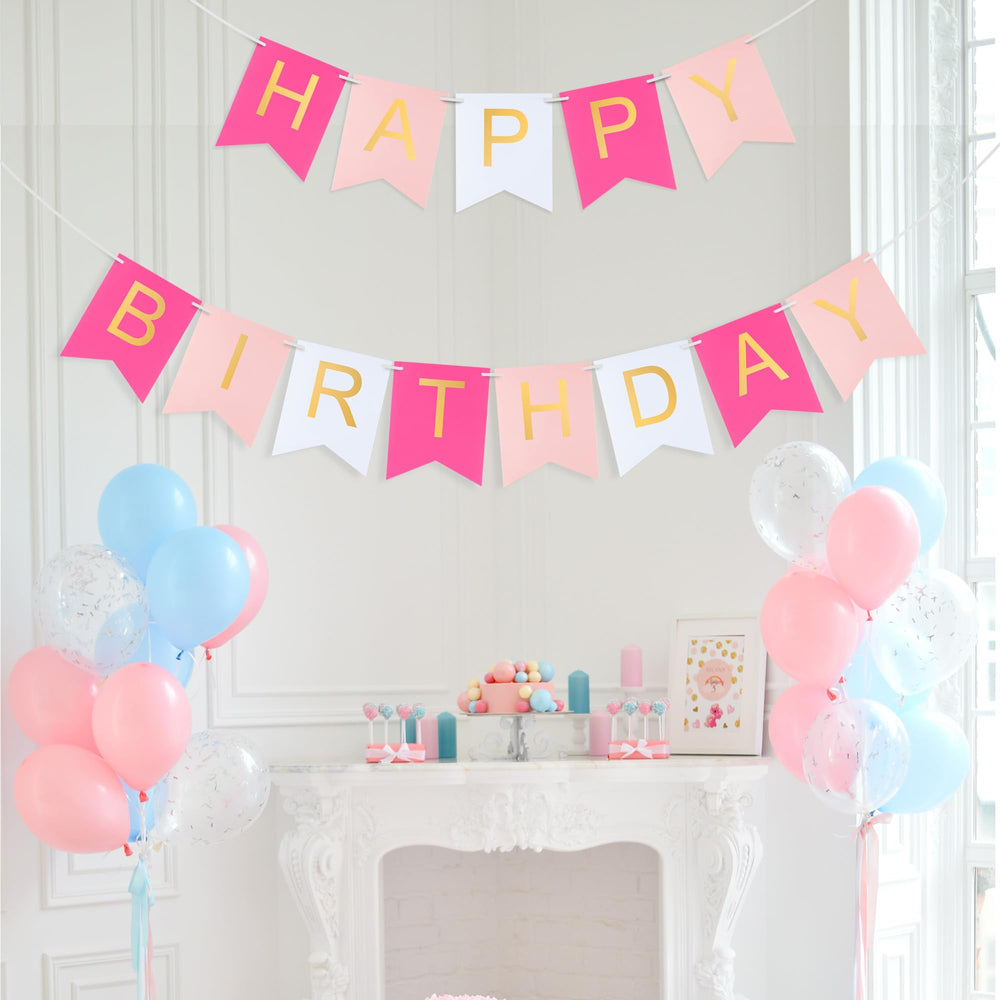 Hirbisnis pink rose white color scheme complements pastel party themes