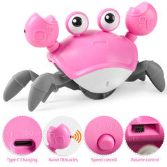 Hirger Crawling Crab Toy Type-C charging for easy recharging.