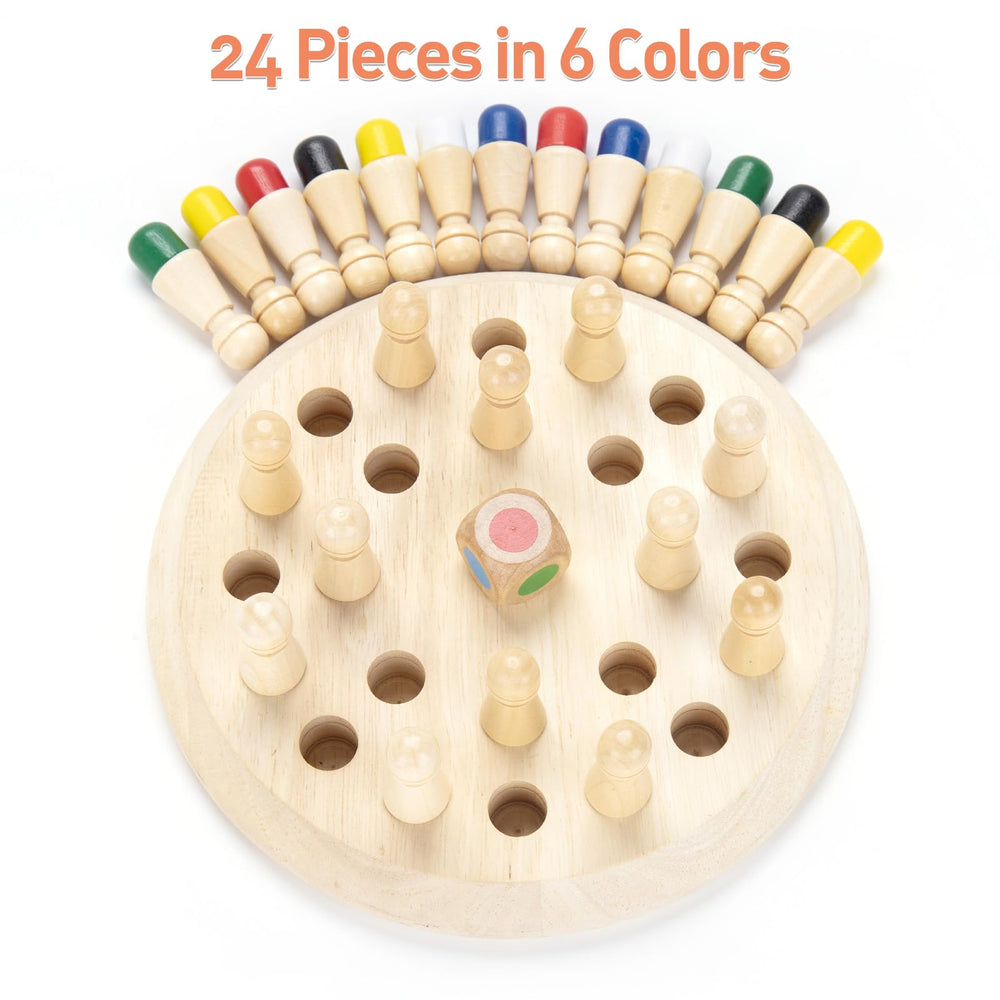 Hirger Wooden Memory Chess colors and pegs ready for a game.