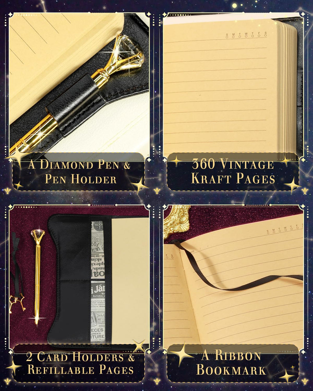 Hi!SCI diary premium synthetic leather enhances a luxurious writing experience.