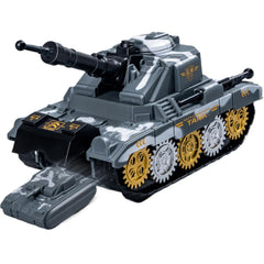 Hitatol ABS military tank with launcher in action, boosting imaginative play and motor skills.