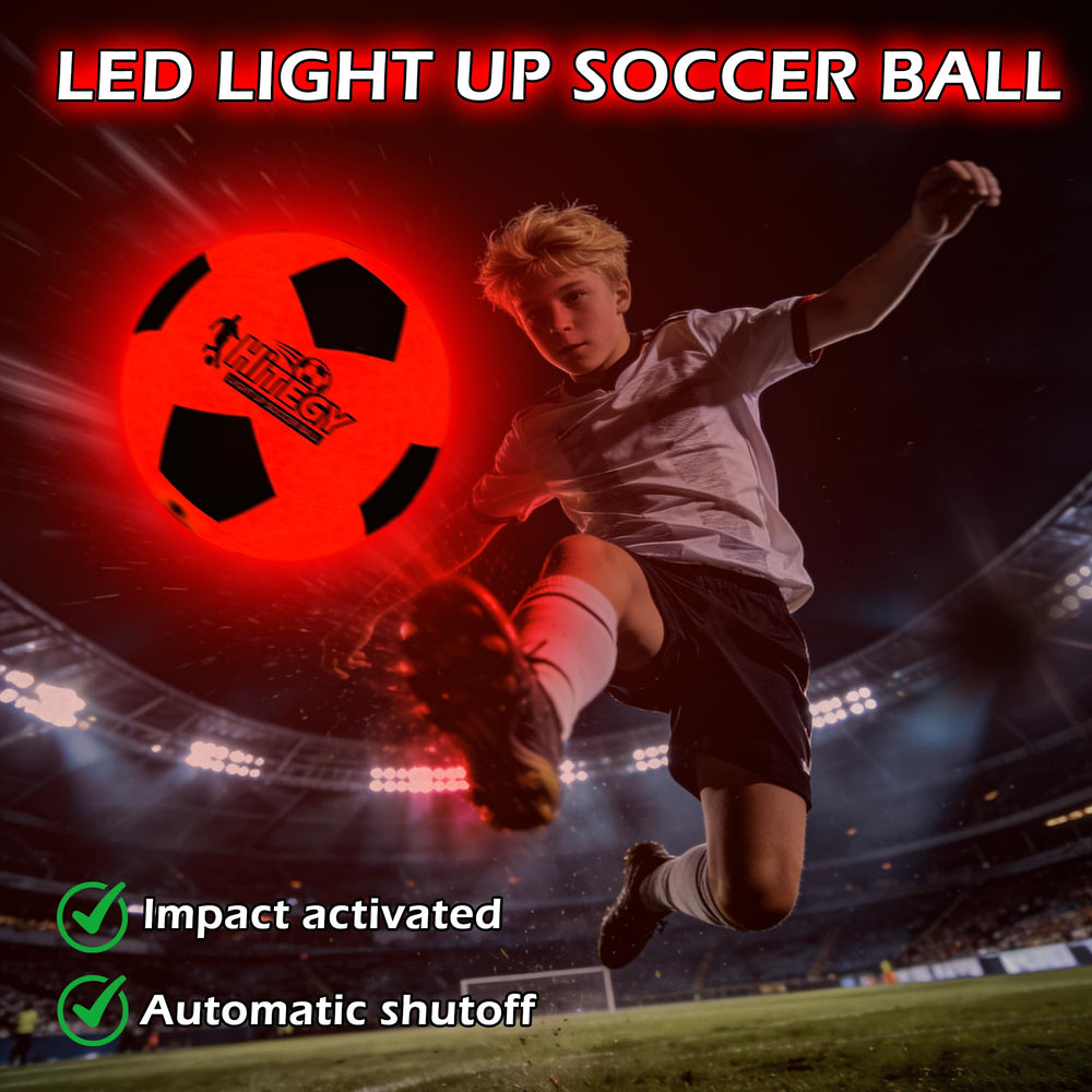 HITEGY official size 5 glow ball with professional grip for smooth handling.