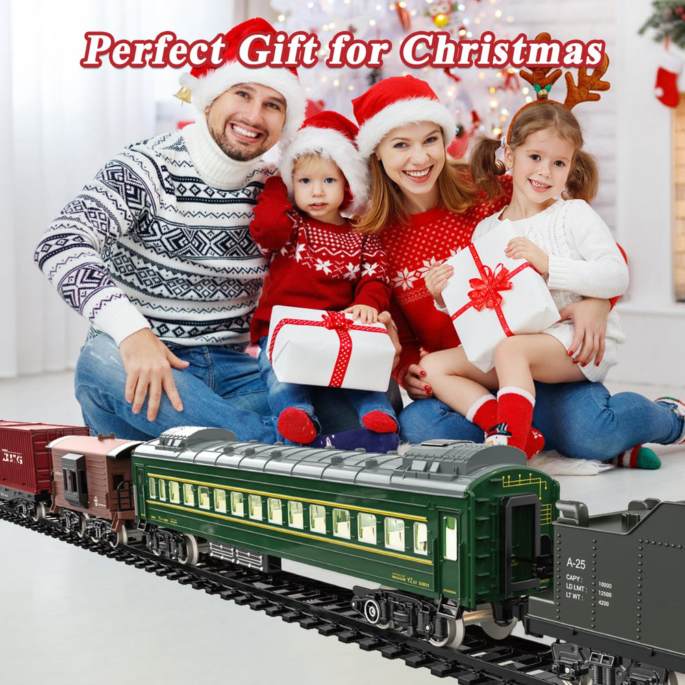 Hitish Train Set tree decoration enhances festive display.