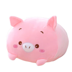 Hitoshe pig plush toy front view shows soft fluffy material for cuddling