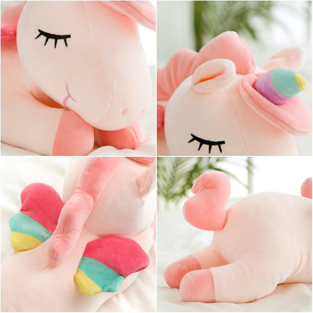 Hitoshe unicorn plush showcases rainbow tentacles for vibrant, comforting play