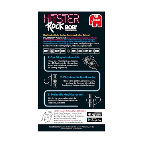 Hitster Rock chronological challenge demonstrates ordering songs across decades.