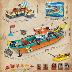 HiWEEGO 762-piece building bricks: enables creative harbor play