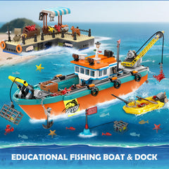 HiWEEGO Floating Fishing Boat: hands-on pretend fishing and motor-skill practice