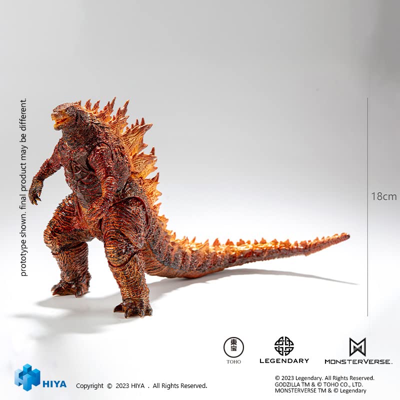 Hiya Toys Burning Godzilla Exquisite Basic PX figure, close-up texture detail highlighting sculpting.