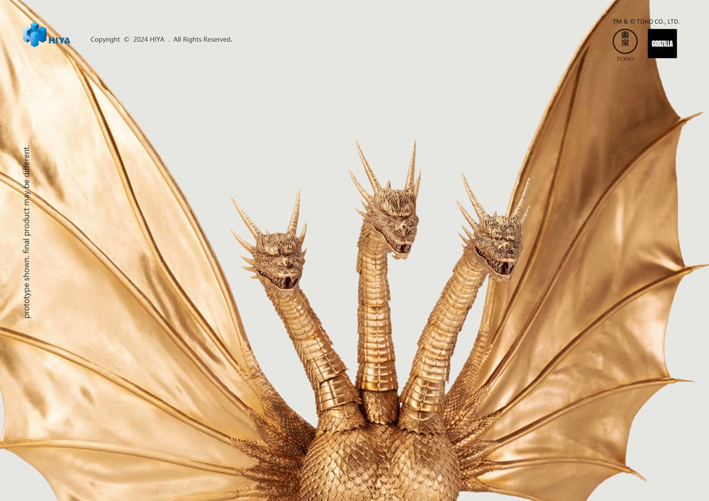 Highly detailed Ghidorah sculpt bringing iconic features to life