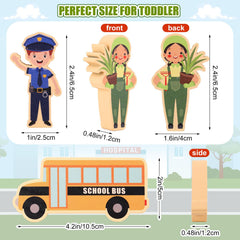 HIYZI wooden occupational cars for role-playing and cooperative learning.