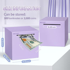 Hizgo purple piggy bank top slot for quick coin deposits and organized savings