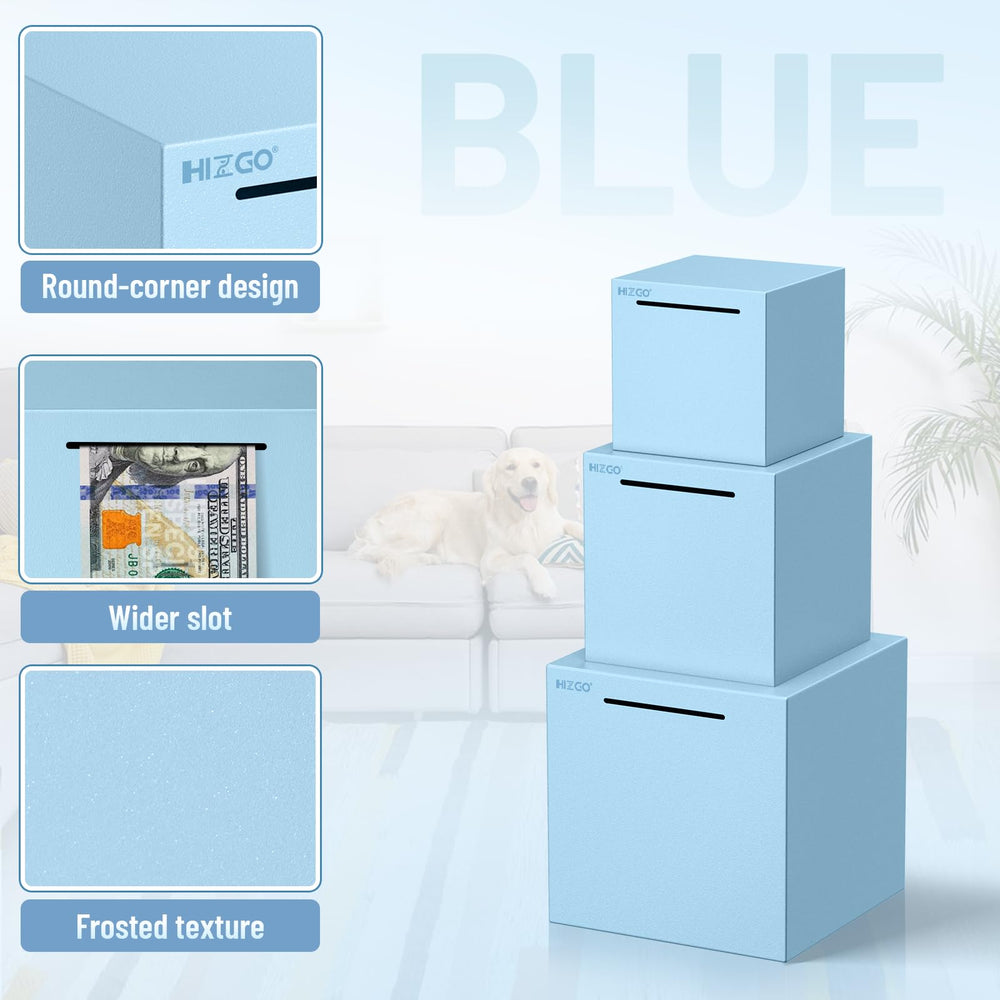Hizgo Unopenable Piggy Bank with coin slot motivates daily saving discipline.