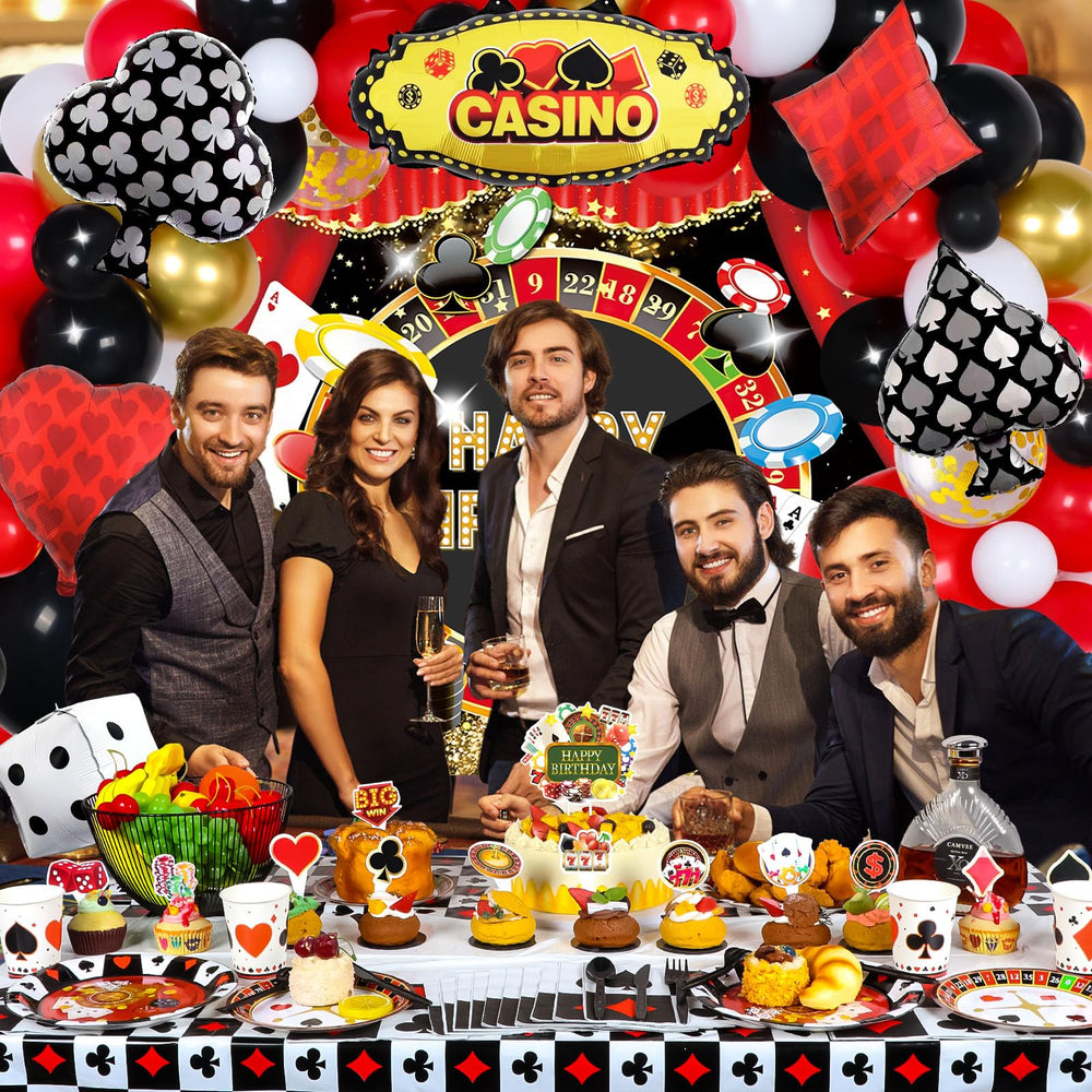 HJINGY casino cups and utensils provide convenient serving for guests.