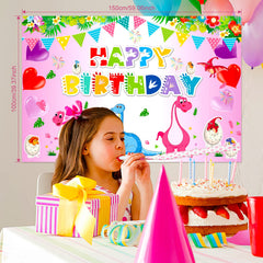 HJINGY light-green dinosaur balloons brighten the pastel party look.