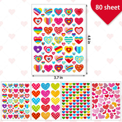 HLARTNET Valentine's heart designs on sheets for invitations and keepsakes with sparkle.