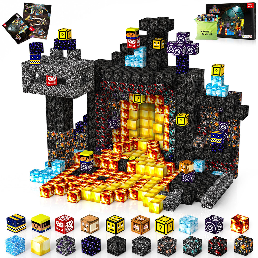 Hltyigr 150pcs magnetic blocks forest scene spark imaginative play and storytelling.