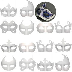 HLXFF3 Timtop 14-piece white masks set for creative DIY costumes.