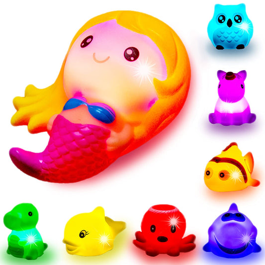 HLXY bath toy shark LED lights up for engaging tub play