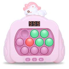 HLXY Quick Push Pop Game Unicorn LED screen for portable fun.