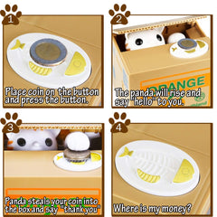 HmiL-U Cat Stealing Money Bank orange large capacity fits multiple coins