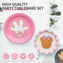 HMJDZH Minnie pink napkins, soft and absorbent for spills