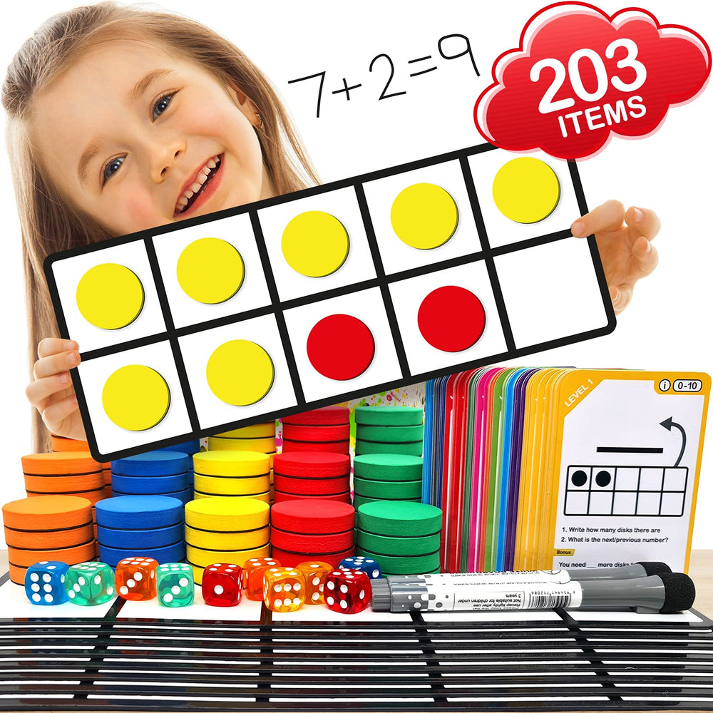 HMmagnets ten frame set with eight frames for focused math practice.