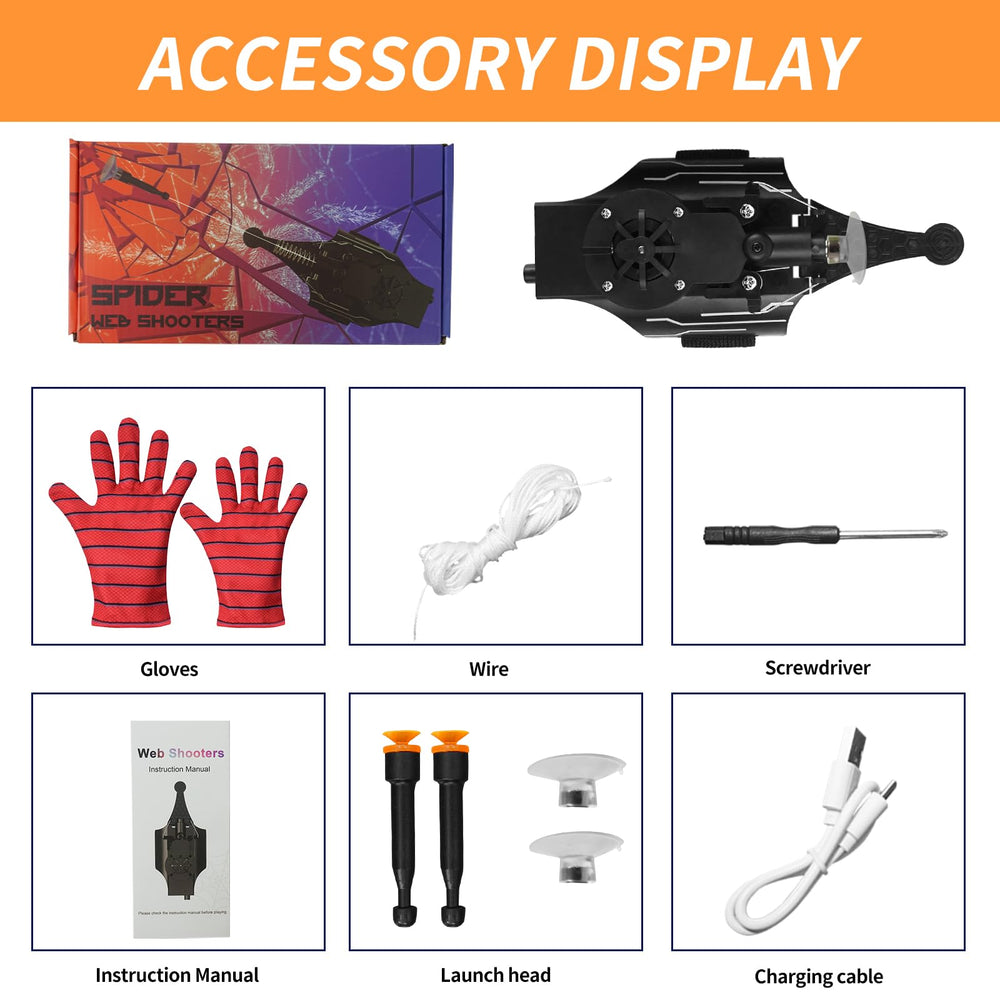 HNCSFW Spider Silk Launcher in hand, easy one-press operation for kids