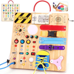 Hoarosall 23-in-1 Busy Board LED lights illuminate playful learning for toddlers.