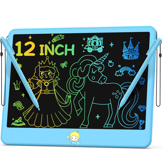 Hockvill 12-inch LCD writing tablet provides a large drawing surface for kids.