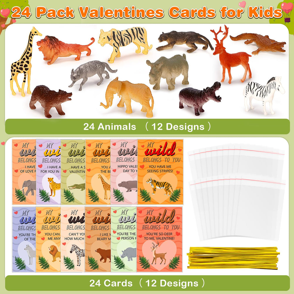 Hodurgyi animal figure toys paired with valentines cards spark interactive gifting
